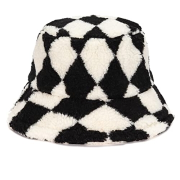 Stylish Winter Furry Bucket Hat - Warm Lamb Wool & Faux Fur