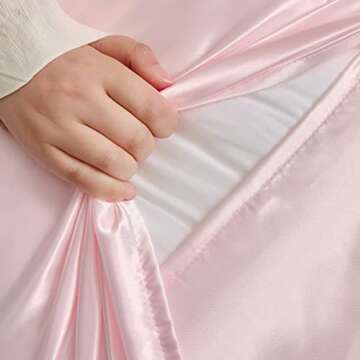 HommxJF Blush Pink Satin Pillowcase Set for Hair and Skin
