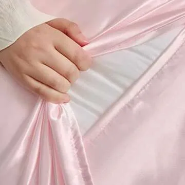 HommxJF Blush Pink Satin Pillowcase Set for Hair and Skin