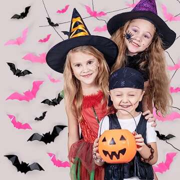 Halloween 112Pcs 3D Bats Wall Decoration for Parties