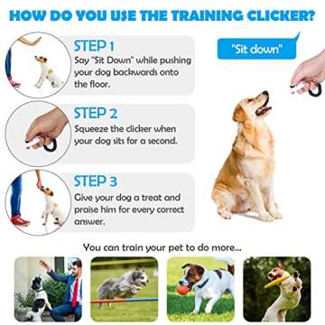 Dog Training Clicker with Wrist Strap - OYEFLY Durable Lightweight Easy to Use, Pet Training Clicker...