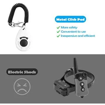 Dog Training Clicker with Wrist Strap - OYEFLY Durable Lightweight Easy to Use, Pet Training Clicker for Cats Puppy Birds Horses. Perfect for Behavioral Training 2-Pack (Blue and White)