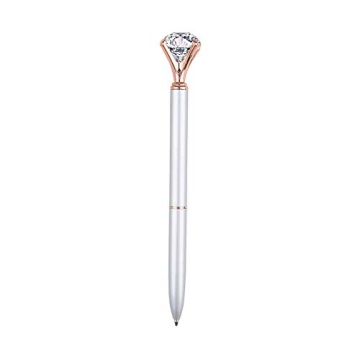 Elegant Rose Gold Pens with Big Diamonds - Set of 3