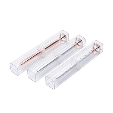 Elegant Rose Gold Pens with Big Diamonds - Set of 3