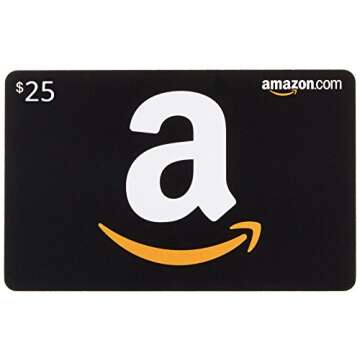 Amazon.com $25 Gift Card in a Polka Dot Reveal (Classic Black Card Design)