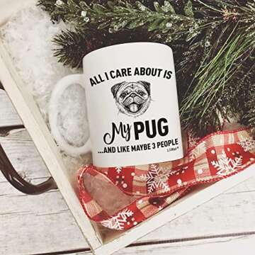 LiliWair Pug Mom Gifts Mug For Christmas Women Men Dad Decor Lover Decorations Stuff I Love Pug Coffee Accessories Art Apparel Funny Birthday Gift Home Supplies Products Dog Coffee Cup Mugs