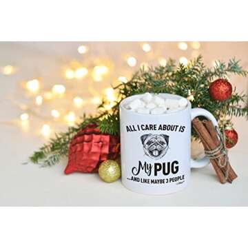 LiliWair Pug Mom Gifts Mug For Christmas Women Men Dad Decor Lover Decorations Stuff I Love Pug Coffee Accessories Art Apparel Funny Birthday Gift Home Supplies Products Dog Coffee Cup Mugs