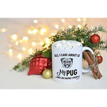 LiliWair Pug Mom Gifts Mug For Christmas Women Men Dad Decor Lover Decorations Stuff I Love Pug Coffee Accessories Art Apparel Funny Birthday Gift Home Supplies Products Dog Coffee Cup Mugs