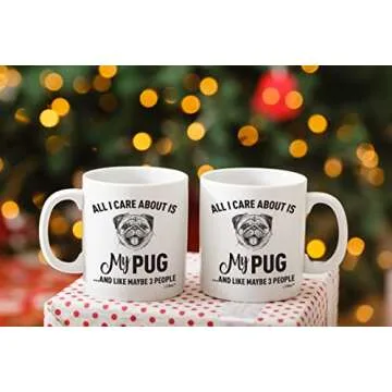 LiliWair Pug Mom Gifts Mug For Christmas Women Men Dad Decor Lover Decorations Stuff I Love Pug Coffee Accessories Art Apparel Funny Birthday Gift Home Supplies Products Dog Coffee Cup Mugs