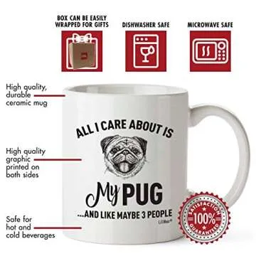 LiliWair Pug Mom Gifts Mug For Christmas Women Men Dad Decor Lover Decorations Stuff I Love Pug Coffee Accessories Art Apparel Funny Birthday Gift Home Supplies Products Dog Coffee Cup Mugs