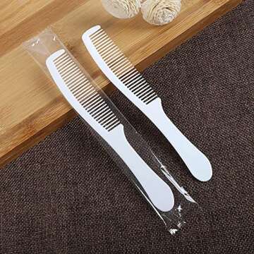 Disposable Combs Bulk, Individually Wrapped Combs for Hotel, Airbnb, Homeless (Pack of 50, White Combs)