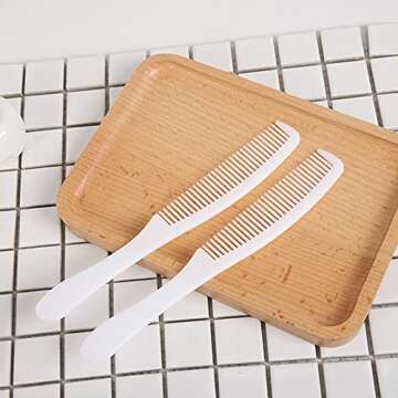 Disposable Combs Bulk, Individually Wrapped Combs for Hotel, Airbnb, Homeless (Pack of 50, White Combs)