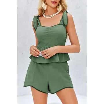 Imily Bela Women’s Summer 2 Piece Ruffled Lounge Set