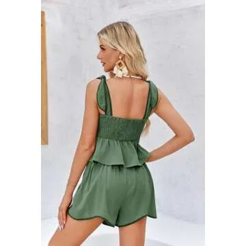 Imily Bela Women’s Summer 2 Piece Ruffled Lounge Set