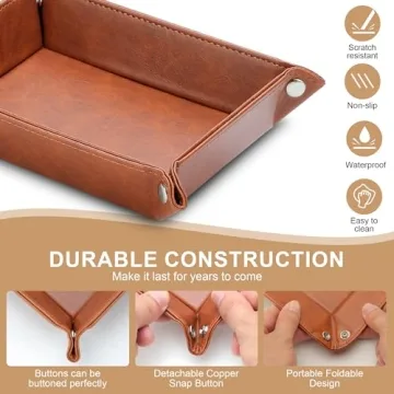 Stylish PU Leather Valet Tray for Dad's Essentials