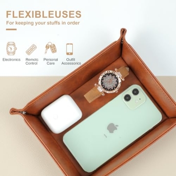 Stylish PU Leather Valet Tray for Dad's Essentials