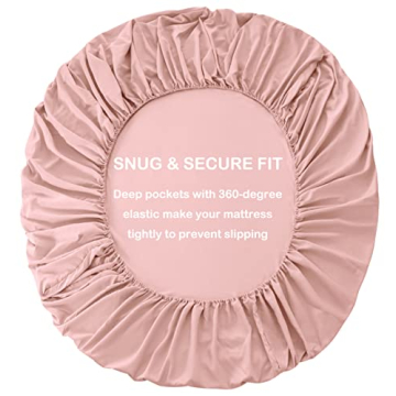 AYASW Fitted Sheet Only Queen Size Deep Pocket 16 Inches Bed Bottom Sheet 1 Piece Premium Soft and Cozy 1800 Brushed Microfiber Wrinkle Fade Resistant Breathable Easy Care Pink Holiday Decor