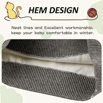 Peecabe Toddler Baby Cable Knit Sweater for Boys Long Sleeve Crewneck Striped Cotton Pullover Sweatshirt Fall Winter 1-5T (5T, Gray)