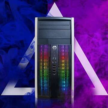 HP RGB Gaming PC Desktop Computer - Intel Quad I7 up to 3.8GHz, 16GB Memory, 128G SSD + 2TB, Radeon RX 580 8G, RGB Keyboard & Mouse, DVD, WiFi & Bluetooth, Win 10 Pro (Renewed)