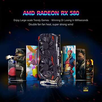 HP RGB Gaming PC Desktop Computer - Intel Quad I7 up to 3.8GHz, 16GB Memory, 128G SSD + 2TB, Radeon RX 580 8G, RGB Keyboard & Mouse, DVD, WiFi & Bluetooth, Win 10 Pro (Renewed)