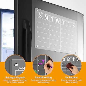 Stylish Acrylic Calendar for Fridge - Easy Organization Essential