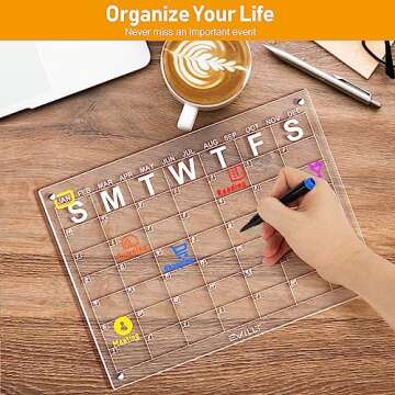 Acrylic Calendar for Fridge - Reusable & Stylish 16x12"
