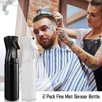 Xaogogo Hair Spray Bottle, Mister Spray Bottle 2 Pack 10oz /300ml, Continuous Spray Bottle, Spray Mist Bottle for Hair, Cleaning, Plants, Misting & Skin Care