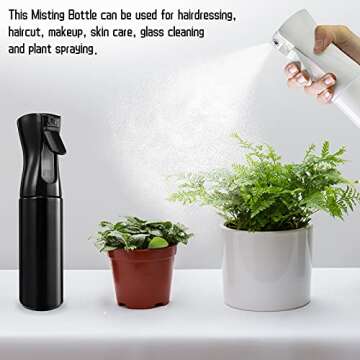 Xaogogo Hair Spray Bottle, Mister Spray Bottle 2 Pack 10oz /300ml, Continuous Spray Bottle, Spray Mist Bottle for Hair, Cleaning, Plants, Misting & Skin Care