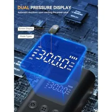 AIRSURE Portable Tire Inflator with LED Light and Auto Shut-Off