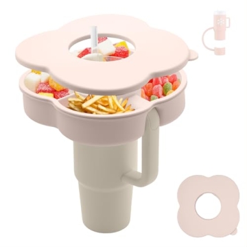 Snack Bowl with Lid for Stanley 30 oz Tumbler with Handle, Silicone Snack Tray Snack Ring for Stanle...