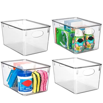 ClearSpace Plastic Storage Bins With Lids – 4 Pack for Perfect Pantry & Fridge Organization