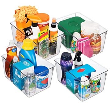 ClearSpace Plastic Storage Bins With Lids – 4 Pack Organizer