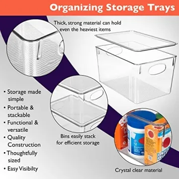 ClearSpace Plastic Storage Bins With Lids – 4 Pack Organizer