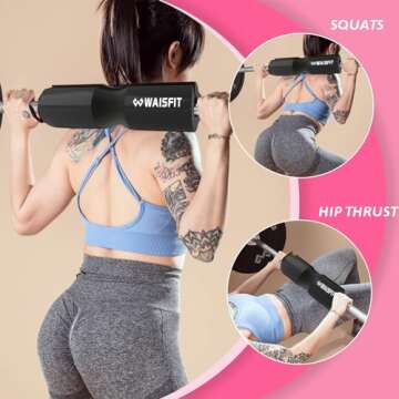Gym Barbell Pad Set for Women and Men Gym Equipment, Barbell Pad Gym Essentials Women, Gym Accessories for Women with Barbell Pad, Resistance Bands, Ankle Safety Straps, Lifting Strap and Carry Bag