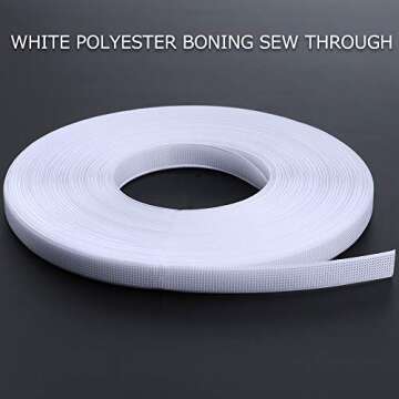 Buy Sntieecr 1/2" White Polyester Boning for Sewing