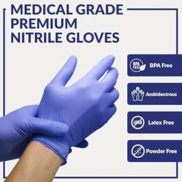 Klex Nitrile Exam Gloves - Medical Grade, Powder Free, Latex Free, 1000 Count