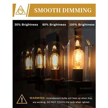 DORESshop Vintage Edison Bulbs 40 Watt, Incandescent Light Bulbs, T45, 110-130 Volts, E26/E27 Base Dimmable Decorative Antique Filament Bulbs, Amber Glass, Warm White, 4 Pack