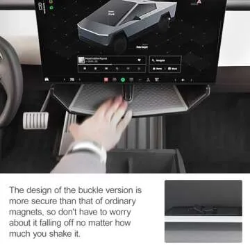 ELECFRESH Center Console Organizer Under Screen Storage Box for 2024 Tesla Cybertruck Accessories, D...