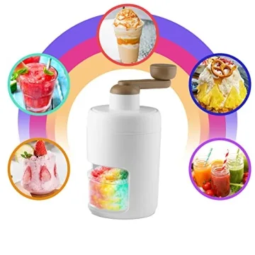 Ahosoutly Shaved Ice Machine, Snow Cone Machine, Slushie Machine with Stainless Steel Blades for Ice Cream, Snowcone,Cocktail Maker,Kakigori,Bingsu,Hand Ice Crusher Shaver For Kids & Adults