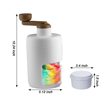 Ahosoutly Shaved Ice Machine, Snow Cone Machine, Slushie Machine with Stainless Steel Blades for Ice Cream, Snowcone,Cocktail Maker,Kakigori,Bingsu,Hand Ice Crusher Shaver For Kids & Adults