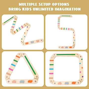 Wooden Balance Beam for Kids 3-5 Toddler Montessori Balance Beam Indoor Outdoor Kids Balance Stepping Stones Coordination and Stability Exercise