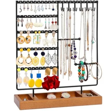 X-cosrack Jewelry Holder Organizer Stand - Elegant Storage Solution for Earrings & Necklaces