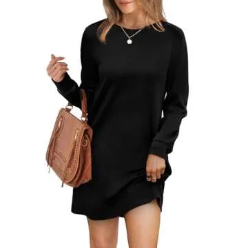 Trendy Long Sleeve Mini Dress with Pockets for Women