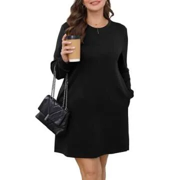 Trendy Long Sleeve Mini Dress with Pockets for Women