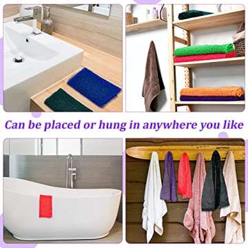 Shappy 6 Pieces African Net African Body Exfoliating Net Bath Sponge Exfoliating Shower Body Scrubber Back Scrubber Skin Smoother for Daily Use or Stocking Stuffer(Assorted Color)