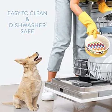 Now House for Pets by Jonathan Adler Bargello Duo Dog Bowl, Small Cute Ceramic Dog Food Bowl from Now House by Jonathan Adler for Water or Food, 4.5 Inch Dog Bowl, Yellow (FF16358)