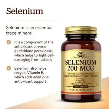 Solgar Selenium 200 mcg Tablets 100 Count for Immune Support