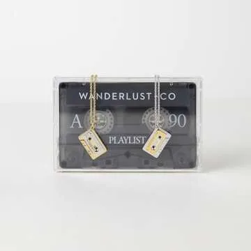 Wanderlust + Co Cassette Silver Necklace for Music Lovers