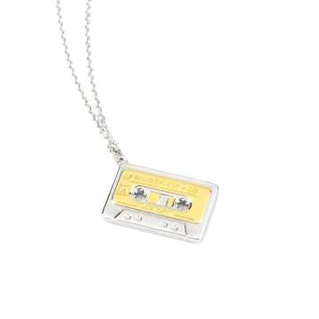 Wanderlust + Co Cassette Silver Necklace for Music Lovers