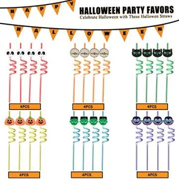 Halloween Straws 24pcs Party Decorations Supplies